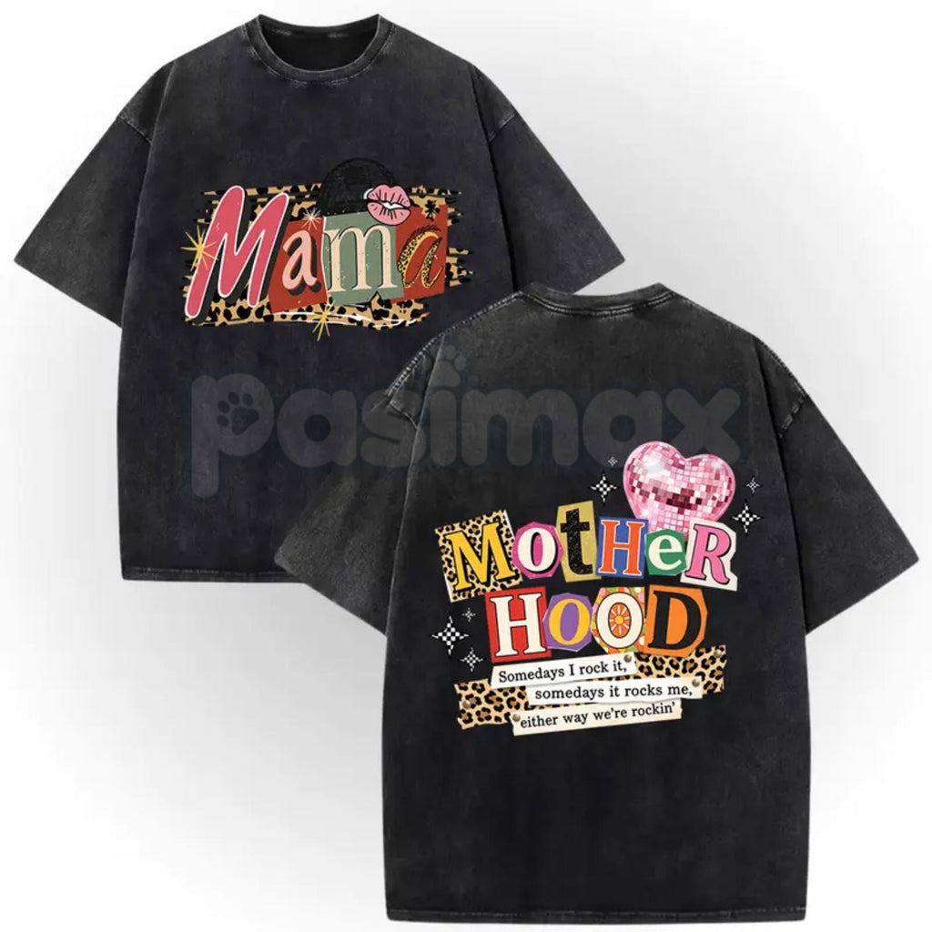 Mother’s Day Vintage Wash Mom T-Shirt – Retro Mama Graphic Tee, Lightweight Distressed Cotton Streetwear, Best Gift for Mom