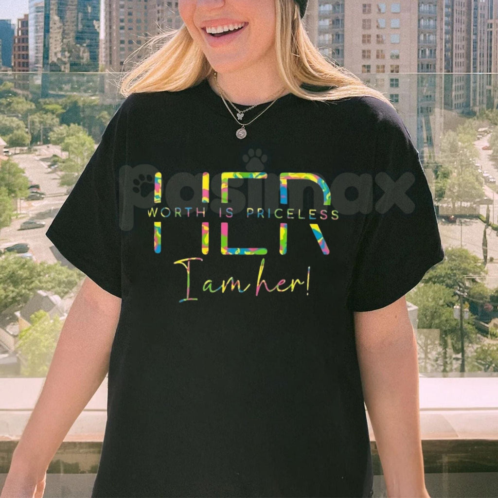 "Her Worth Is Priceless" Inspirational T-Shirt – Aesthetic Empowerment Graphic Tee, Premium 100% Cotton Self-Love Top, Soft Lived-In Heavyweight Worthy Woman Shirt, Made in USA