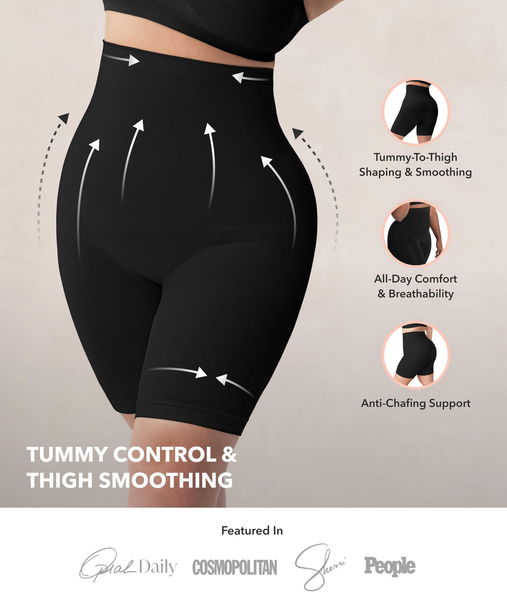 SHAPERMINT Shapewear for Women - High-Waisted Shapewear Tummy Control Shorts, Thigh Slimmer, Underwear for Women