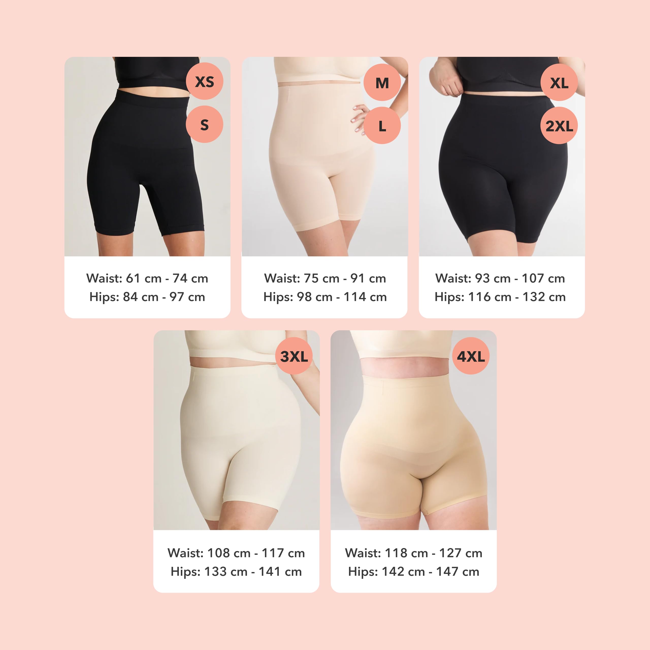 SHAPERMINT Shapewear for Women - High-Waisted Shapewear Tummy Control Shorts, Thigh Slimmer, Underwear for Women