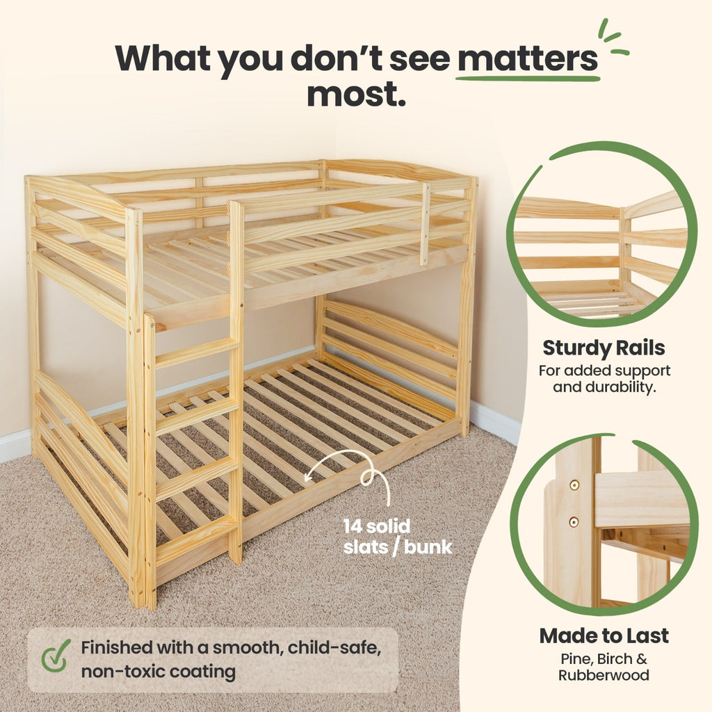 Solid Wood Kids Bunk Bed