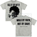 Walk By Faith Not By Sight T-Shirt – Christian Inspirational Cross Graphic Tee, Religious Faith-Based Unisex Cotton Shirt